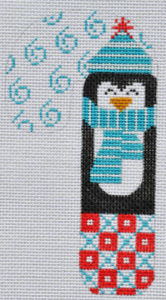 Blue Scarf Penguin Candy Cane CH-158