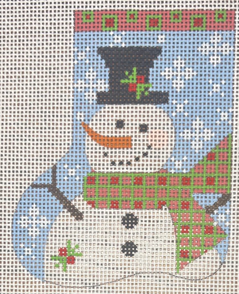 Snowman Mini Stocking - Green Scarf CH-1598