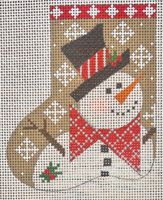Snowman Mini Stocking - Red Bow Tie CH-1599