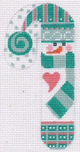 Snowman with Green Scarf Candy Cane CH18