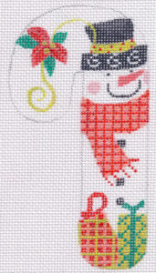 Snowman Poinsettia Candy Cane CH-26