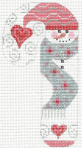 Snowman with Blue Swirls Candy Cane CH-27