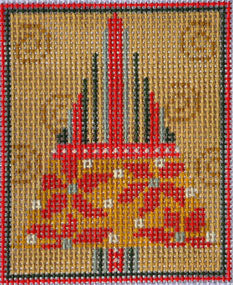 Christmas Tree with Poinsettias CH-29