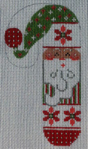 Santa Poinsettia Candy Cane CH-32