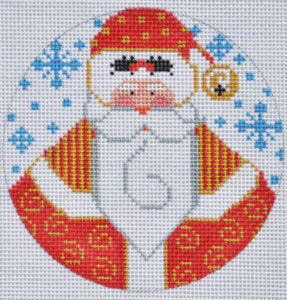 Santa with Holly Ornament CH-327