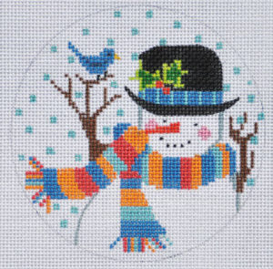 Snowman with Bluebird Ornament CH-329