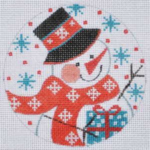 Snowman with Present Ornament CH-331