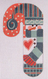 Striped Hat Snowman Candy Cane CH-41