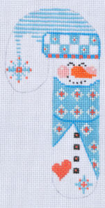 Blue Diamonds Snowman Candy Cane CH-58
