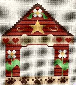 Bone Floral Dog House Frame CH-588