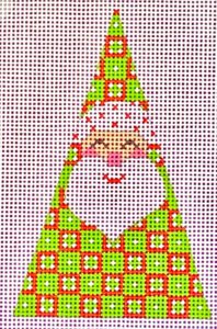 Green with Red Squares Santa - Triangle CH-616