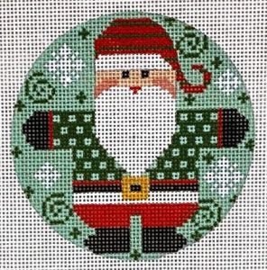 Santa Round -  Checkered Coat Greens CH-634