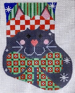Black Cat with Bow Mini Stocking CH-702