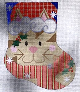 Tan Cat Mini Stocking CH-704