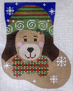 Tan Dog with Bow Mini Stocking CH-706