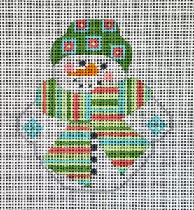 Snowman with Colorful Striped Scarf CH-715
