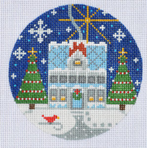 Blue House Ornament CH-74