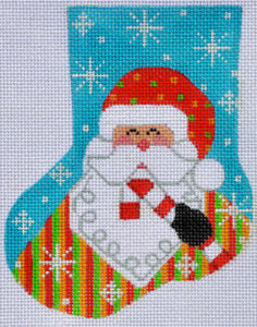 Santa with Candy Cane Mini Stocking CH-89