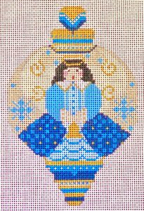 Blue and Gold Angel Ornament CH-895