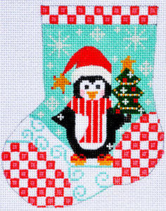 Penguin with Christmas Tree Mini Stocking CH-92