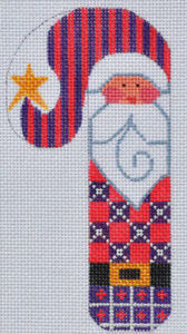 Purple Checkered Santa Candy Cane CH-95