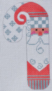 Gray Checkered Santa Candy Cane CH-97