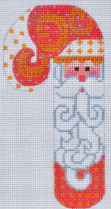 Orange Swirls Santa Candy Cane CH-99