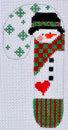 Snowman with Checkered Scarf Candy Cane FA-05