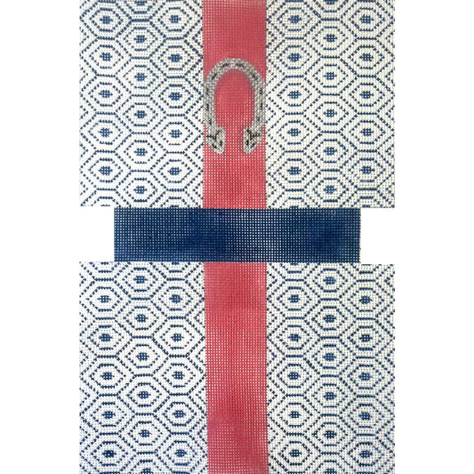 Blue And White Geometric Clutch CL105