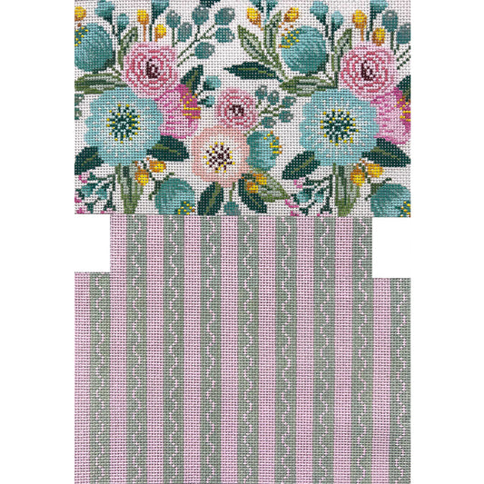 Pastel Floral With Stripes Clutch CL116