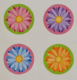 Crazy Daisy Coasters (4 canvases)  CS01
