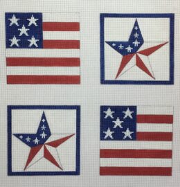 Patriotic Coasters (4 canvases)  CS04