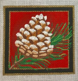 Christmas Coaster, Pine Cone  CS08