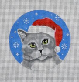 Grey Cat Santa  CT03