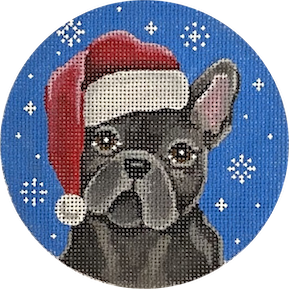 French Bulldog Santa, Gray  DG31