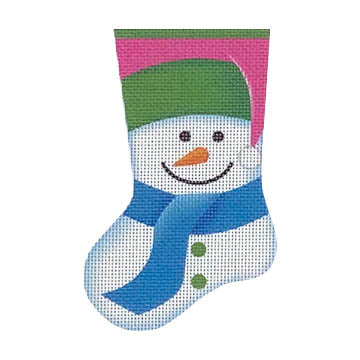 Snowman Mini Socks, Pink & Green  MS17