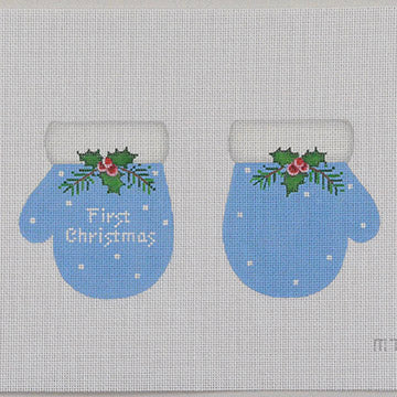 1st Christmas Mittens Blue  MT02