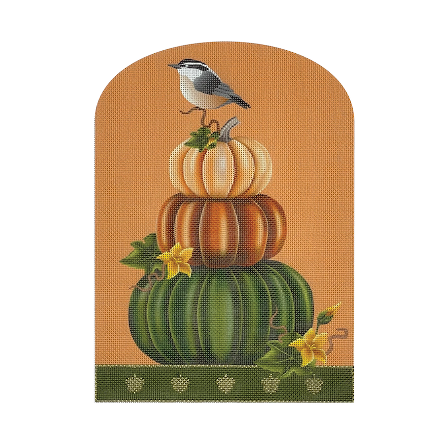 Pumpkin Topiary with Nuthatch  TOP04
