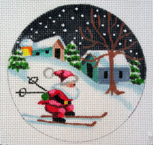 Santa on Skis Ornament D-92
