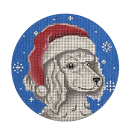White Poodle Santa  DG29