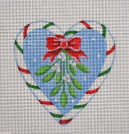 Candy Cane Heart, Mistletoe  CCH01