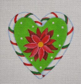 Candy Cane Heart, Pointsettia  CCH02