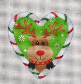 Candy Cane Heart, Reindeer  CCH06