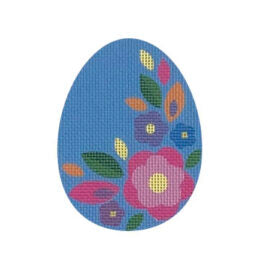 Blue Floral Flat Egg  EE13