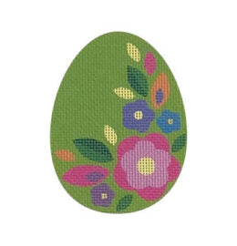 Green Floral Flat Egg  EE12