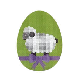 Lamb with Purple Bow Flat Egg  EE09