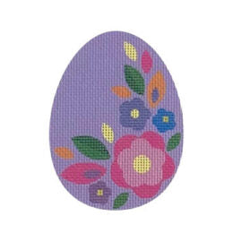 Purple Floral Flat Egg  EE14