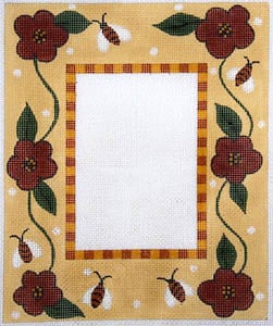 Bees & Flowers Frame w/Check Border F-141a
