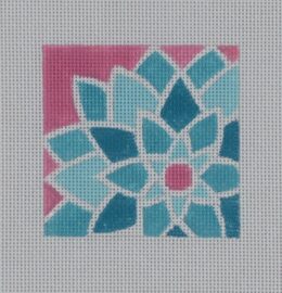 Blue Green Graphic Flower  FL04