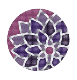Round Graphic Flower Purple  FL13